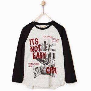 Zara | New York Graphic Raglan t-shirt size 9/10